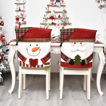 Vánoční Ozdoba Židle Kryt Odnímatelný Santa Claus Sněhulák Židle Rukáv pro Domácí Party Festival Dekorace