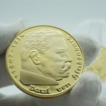 Německo za druhé světové VÁLKY Pamětní Mince Hindenburg Zlaté Mince, Suvenýr Výmarské Republiky Prezident Paul von Hindenburg Mince