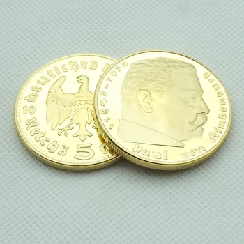 Německo za druhé světové VÁLKY Pamětní Mince Hindenburg Zlaté Mince, Suvenýr Výmarské Republiky Prezident Paul von Hindenburg Mince