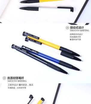 QSHOIC 36 ks plastové kuličkové pera, kuličková pera, kancelářské potřeby modré kuličkové pero klepněte na tlačítko office papírnictví čína velkoobchodní pero
