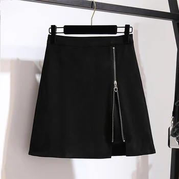 2020 Summer Dopis Tisk Nepravidelné Top tričko a Zip Mini Černá Sukně sada dámská dvoudílná sukně Sady pro ženy oblečení