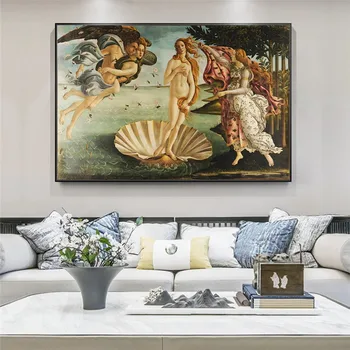 Zrození Venuše od Botticelliho Plátno, Obrazy Reprodukce Na Zeď Umění Plakáty A Tisky, Klasické Umění Fotografie chladící vitrína cuadro