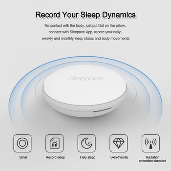 Sleepace Inteligentní Spánku Dot Kvalitu Spánku Analýzu Zlepšení Monitor Bluetooth Spaní Tlačítko