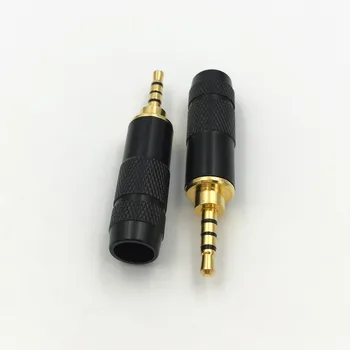 4ks 2,5 mm 4 Pólový Stereo Konektor Samec Pájecí DIY Konektor pro 6 mm Sluchátka Reproduktor Kabel Adaptér Černá Shell