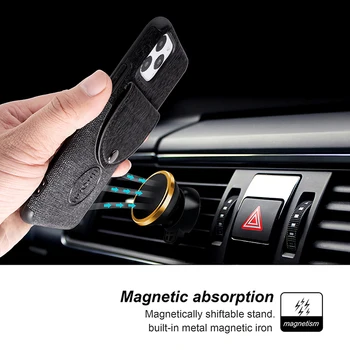 Auto Magetic Canvas Peněženka Pouzdro Pro iPhone 11 Pro Max X 6 6s 7 8 Plus Dřevo Vzor Kožený Kryt Pro iPhone XR XS Max Telefon Případě