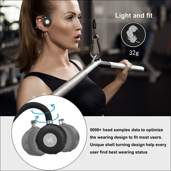 HUHD profesionální Kostní Vedení Sluchátka Sluchátka Bluetooth 5.0 Titanium Otevřené Ucho Bezdrátová Sportovní Sluchátka Handsfree Sluchátka s mikrofonem