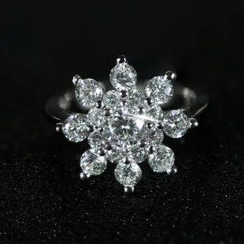 Solidní Skutečné Valentine Originální 925 ryzí Stříbro prsteny Vločka Prsteny pro ženy, svatební zásnubní Šperky R1903S