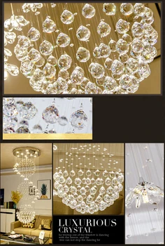 Kolo Dlouho Křišťálový Lustr Schodiště Hanglamp K9 Crystal Ball Luxusní Design Crystal Ball Lustr Osvětlení AC90-260V GU10
