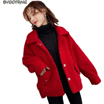 Jehněčí srsti ženské Střední délky 2019 jaře a na podzim nové korejské verzi loose fur jednu zimu jehněčí kůže topy bunda A1422