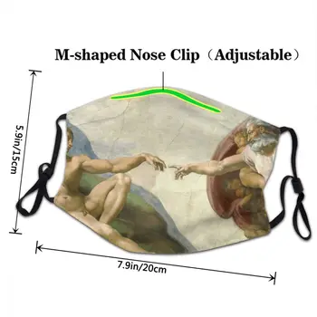 Michelangelo, Sixtinská Kaple Design Ústech Masku Stvoření Adama Anti Mlha Prachotěsný ochranný Kryt Úst Muflové