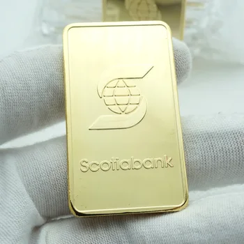 1 oz Kreativní Falešné Zlato Bullion Bar Valcambi Suisse Scotiabank Domova Kovové Dárky, Řemesla Pokoj Dekorace Pamětní Mince