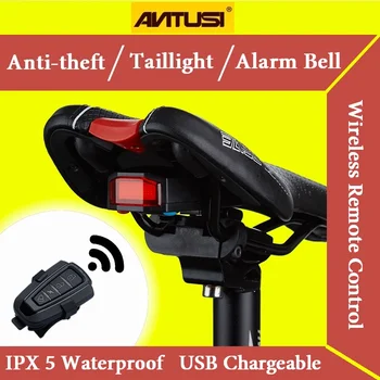 Kolo Bezdrátové Anti-krádeže Alarm Lock Bike Dálkové Ovládání Zadní Světla Antusi Bell Cyklistika Bezpečnostní zadní Světlo Bicicletas Inteligentní Lampy