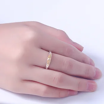 Ženy 925 Sterling Silver Zlatá Barva Prsteny Šperky Lotus Flower Prsten Pro Ženy Šperky nastavitelná velikost
