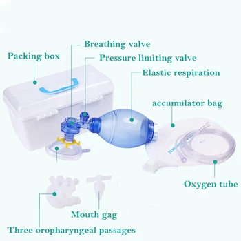 1Set Jednoduché, self-help dýchacích cest/silikagel jednoduchý respirátor/kardiopulmonální resuscitace (KPR), airbag školení cpr aed