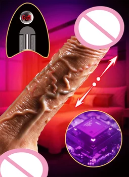 Teleskopické Vibrátor Topení Dildo Realistické Velký Penis Kůži Pocit Realistický Penis Anální Plug Sexuální Hračky Pro Ženy, Masturbace