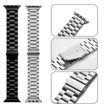 Modernizované Verze Pevné Nerezové Oceli Kapela Kompatibilní s Apple hodinkami iWatch Kapela Popruh pro iwatch Serie 6 5 4 3