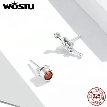 WOSTU Hot Prodej 925 Sterling Silver Gemini Souhvězdí Malé Nádherné Náušnice pro Ženy Módní Stříbrné Šperky CQE912