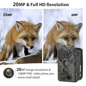 1080P 20MP Wildlife Trail Camera Photo Past HC-810A 44 Infared Led diody Sledovat Kamery 20m PIR Noční Vidění, Mini Dlouhá Pohotovostní ABS Cam