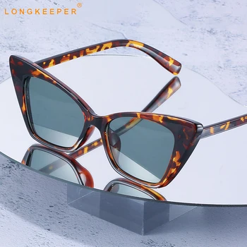 LongKeeper Cat Eye Sluneční Brýle, Ženy Značky Značkové Luxusní Trojúhelník Bílá Černá Sluneční Brýle Dámské Brýle Ocolos Gafas De Sol