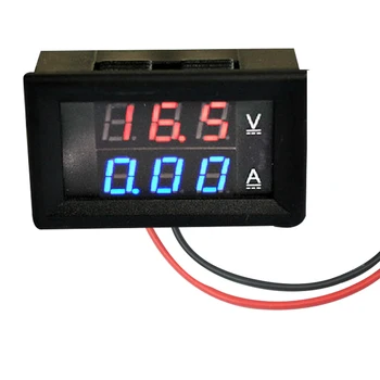 Mini Digitální Voltmetr Ampérmetr DC 100V 10A Voltmetr Aktuální Metr Tester Modrá+Červená Dual LED Displej