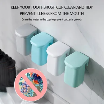 Magnetické Koupelna Kloktadlo zubní Kartáček Držák na Zeď Držák Anti-prach Vypouštění Hrnek Koupelna Pohár Výrobky pro Domácnost