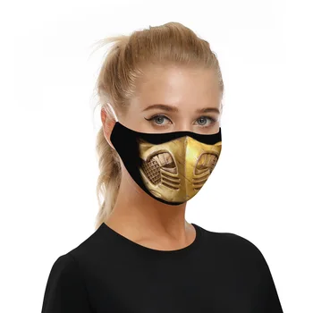 Noc Hrůzy Digitální Tisk Módní Pm2.5 Černá Ústa Masky aktivní Uhlí Filtrační Ústa-muflové Masky na Obličej Pro Muže, Ženy