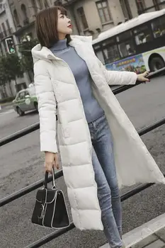 2021 Bavlna-polstrovaný kabát prodloužený bavlna-polstrovaný kabát módní ležérní slim padnoucí zimní kabát pro ženy