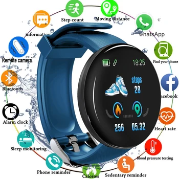 Bluetooth Kulaté Chytré Hodinky Muži Ženy Krevní Tlak Smartwatch Digitální Hodinky Vodotěsné Sportovní Tracker WhatsApp Pro Android Ios