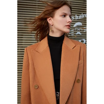 AEL Vintage Stylové Vlněné Sako teplý kabát Ženy ležérní vnější opotřebení 2019 Módní Svrchní oblečení Elegantní Topy Office Lady