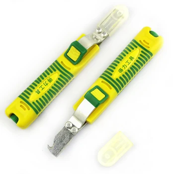 1KS Přenosné odizolovací nůž PVC,pryže,PTFE, silikon 8-28mm kabel decrustation kleště mini elektrikář nůž