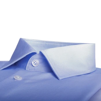 120 2-vrstvé Luxusní Košile na Zakázku Bavlna Světle Modré Obchodní Košile 120s dvouvrstvý Odolné proti Vráskám na Míru Pánské Košile