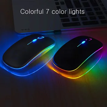 Oppselve Ultra-tenká Bezdrátová Myš k tíži Lehký Přenosný LED Barevné Světlo Dobíjecí Mute Myš Myši pro Notebook PC