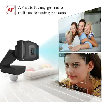 USB webová kamera full HD 1080P kamera webcamera autofokus webové kamery, kamery pro počítače, Notebooku, PC s mikrofonem Video Volání kamera