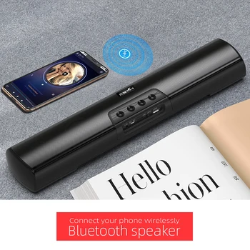 Bezdrátové Bluetooth Soundbar HXSJ Q3 Nástěnný Prostorový Zvuk Desktop Reproduktor Venkovní Osobní Auto Díly, Dekorace