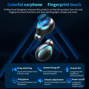 98762 Bluetooth 5.0 Sluchátka Nabíjecí Box Bezdrátová Sluchátka Sportovní Stereo Sluchátka Sluchátka S Mikrofonem