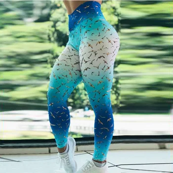 2019 Chryzantéma 3D Tištěné Legíny Pro Ženy Fitness Sportovní Cvičení Slim Legíny Polyester Námořnictva kamufláž Rychlé Suché Kalhoty