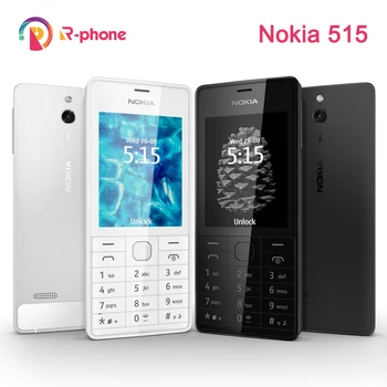 Hot Prodej Originální NOKIA 515 5MP 2.4' Single Dual Sim Karty Mobilní Telefon Odemčený Zrekonstruován Telefon
