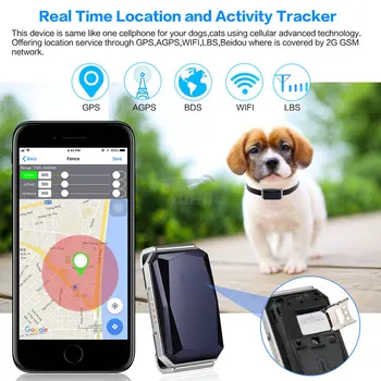 Hot Topin G12P Vodotěsné IP67 Mini domácí Zvířata GPS, AGPS LBS Wifi Tracker Real-time Tracking Obojek pro Psa, Kočku Najít Přístroj Zazvoní Zvonek