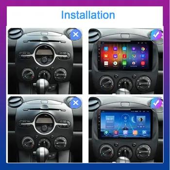 Android 9.0 Pro Mazda MAZDA2 2007-2013 2 Navigace 2 Din Manuální Aicon Rádio Carplay DSP 4G, WIFI, GPS, Auto Multimediální Video Přehrávač