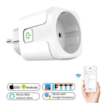 Wi-fi Smart Plug EU Adaptér Bezdrátové Dálkové ovládání Zásuvky Ovládání Hlasem Power Energy Monitor Výstup Časovač Zásuvka pro Alexa Google Domov