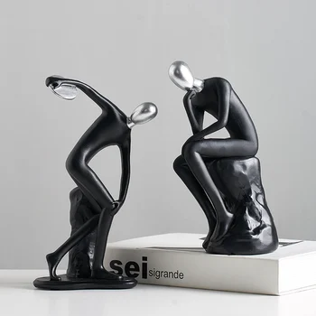 Nordic Styl, Kreativitu Craft Černá tanečnice charakter Figurky Pryskyřice Miniatury Domácí Dekorace Obývací Pokoj art Ozdoby Řemesla