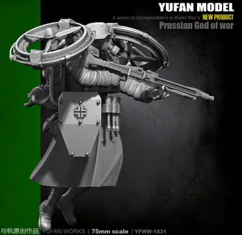 Yufan Model 1/24 Model Kit Obrázek Originální Rotor Letu německý kulomet Pryskyřice Voják YFWW-1831