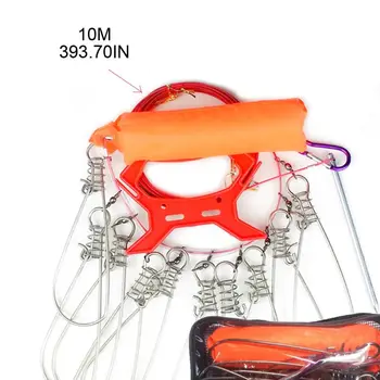 10m Kovové Rybaření Stringer Kit Živé Ryby Velké Spony Zámek Držák s 10 Patentky D5BA