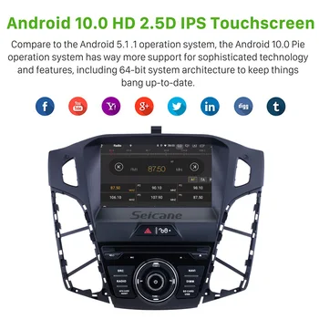 Seicane 4GBRAM +64GB ROM Android 10.0 8-core Auto GPS, Multimediální Přehrávač pro Ford focus 2011 2012 2013 IPS Stereo magnetofon