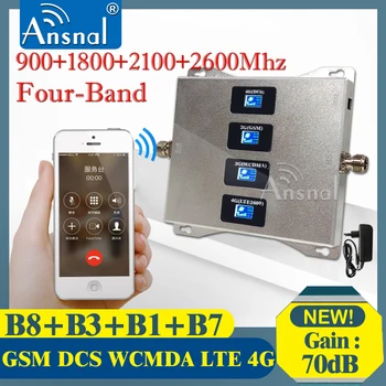 1KS Čtyři-Band 900 1800 2100 2600Mhz 4G Mobilní Zesilovač GSM Repeater sítě 2G, 3G, 4G mobilní telefon Zesilovače Signálu GSM, LTE, DCS, UMTS
