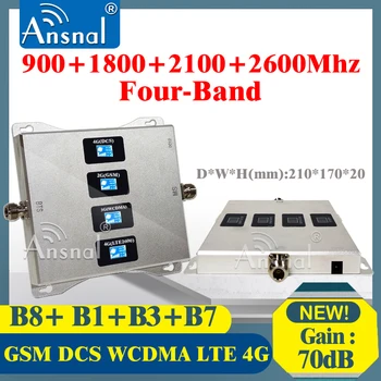 1KS Čtyři-Band 900 1800 2100 2600Mhz 4G Mobilní Zesilovač GSM Repeater sítě 2G, 3G, 4G mobilní telefon Zesilovače Signálu GSM, LTE, DCS, UMTS