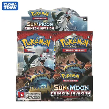 324 Karty Pokémon TCG: Sun & Moon Karmínové Invaze 36 Pytlů označených Booster Box Kolekce Karetní Hry Hračky