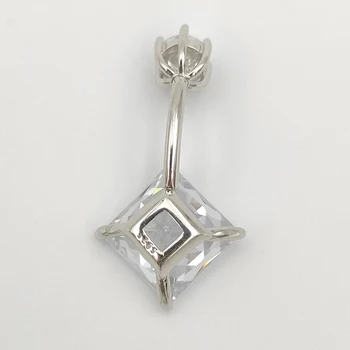 925 sterling silver náměstí kubické zirkony břicho prsten módní pupek piercing šperky S Dárkový Box