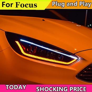 Doxa Car styling případě pro Ford Focus Světlomety LED Světlomet DRL LED objektiv světlomety HID Xenon turnlight běžící světlo