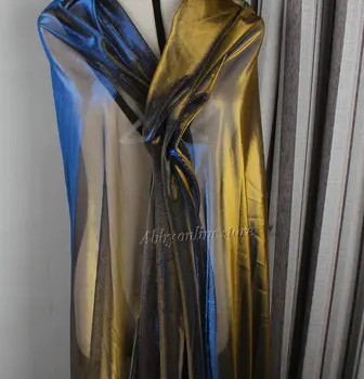 Nový Crystal Gázy Laser Fantazie - barevné Tkaniny Měkké Svatební Závoj Mřížkové Tkaniny Krajkové Šaty Oblečení 150*100CM